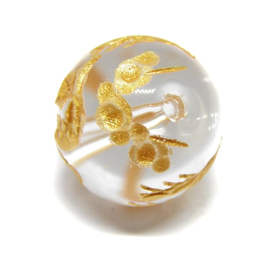 Amazon.co.jp: 九頭龍 水晶(金色入り）12mm 【彫刻 一粒売り
