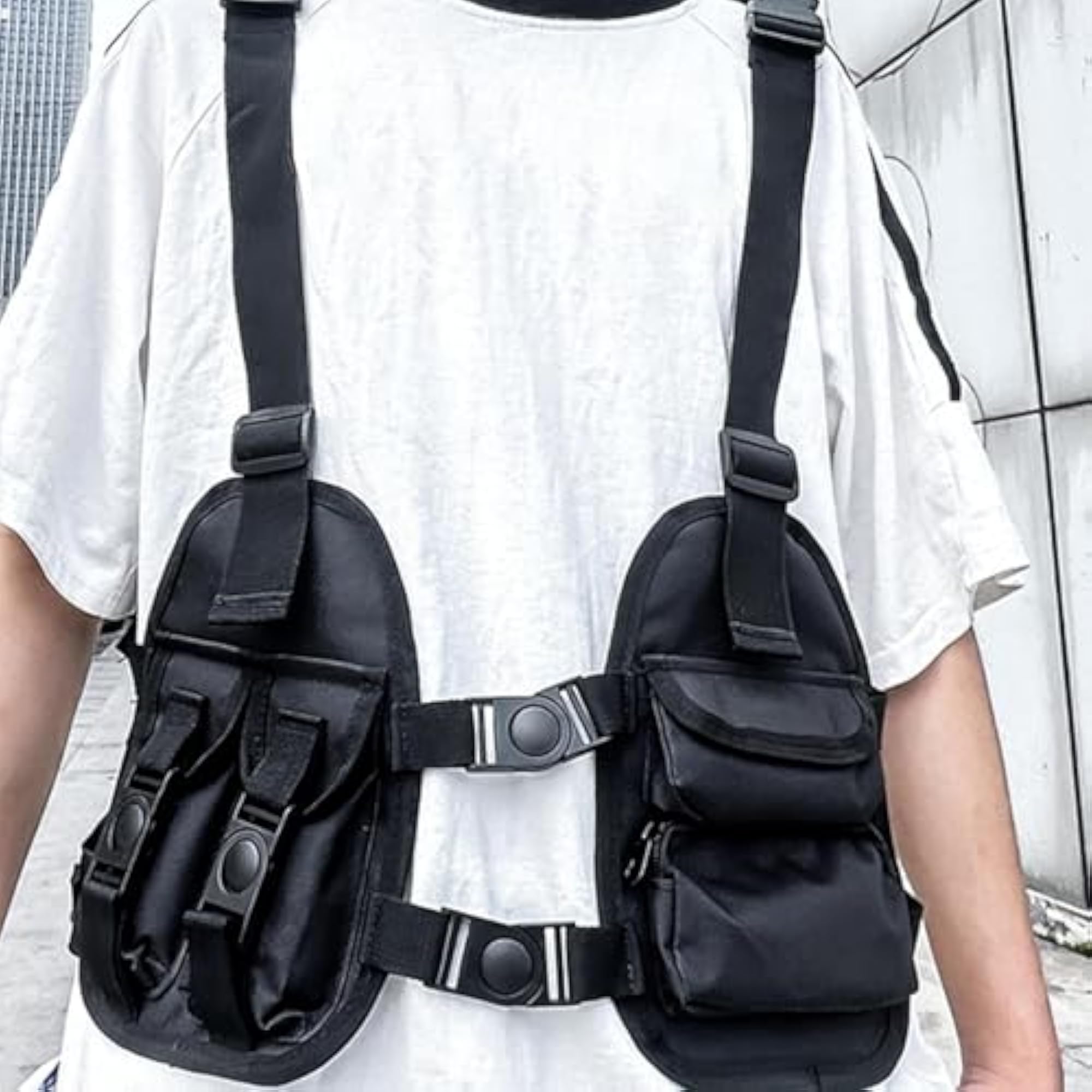 Men's Chest Rig Bag for Hiking, Hip Hop Style