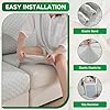 OHSIO Couch Cover, Stretch Sofa Cover, Soft Seat Cushion Covers Washable, Sectional L Shape Sofa Slipcover, Wear Stain Resistant Pet Friendly Furniture Protector for Home (1 Seat Cover L, Light Gray) #4