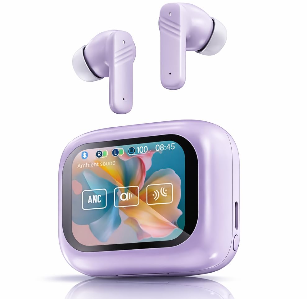 GEN PODS Touch TWS Earbuds | HD Touch Screen Display | 32dB ANC | Transparency Mode | 40 Hrs Playtime | AI-ENC Quad Mics | Spatial Audio | Bluetooth 5.4 | 4 EQ Modes | Purple-image-12