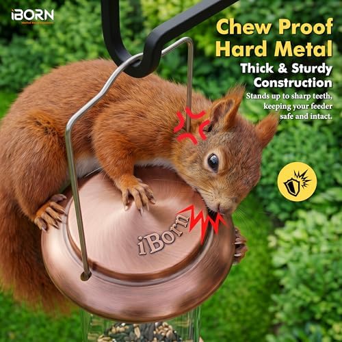iBorn Metal Bird Feeders Brushed Copper Wild Bird Feeder for Outdoors Hanging All Metal Brushed Copper Finishing 15 Inch 6 Port,Pack of 1(Seed is not Included) - 3