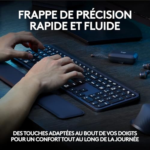 Logitech MX Keys S Kabellos Tastatur - FRA AZERTY – Ansicht 3
