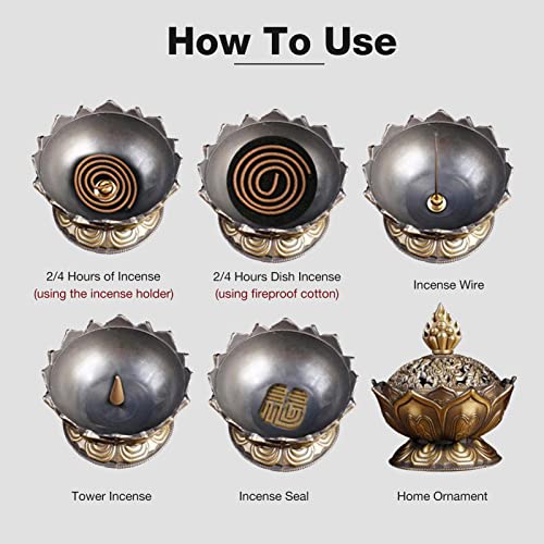 2 Colors Incense Burner Incense Holder, Elegant Decoration For Home(Bronze) #TOP6