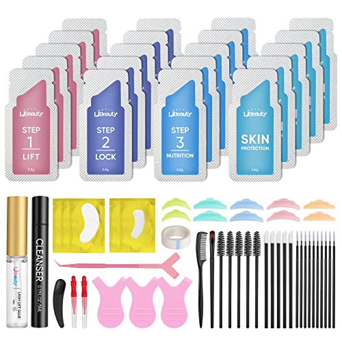 Libeauty Lash Lift Kit Eyelash Perm Sachet Desechable de calidad profesional Lifting rápido de pestañas, rizo semipermanente para ondular, loción y juego de líquidos (Kit)