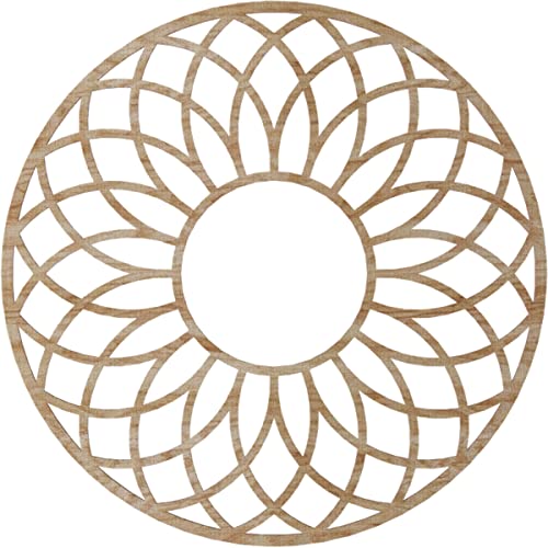 Image of Ekena Millwork 30 inchOD x 10 1 /4 inchID x 1 /4 inchT Cannes Wood Fretwork Pierced Ceiling Medallion, Red Oak