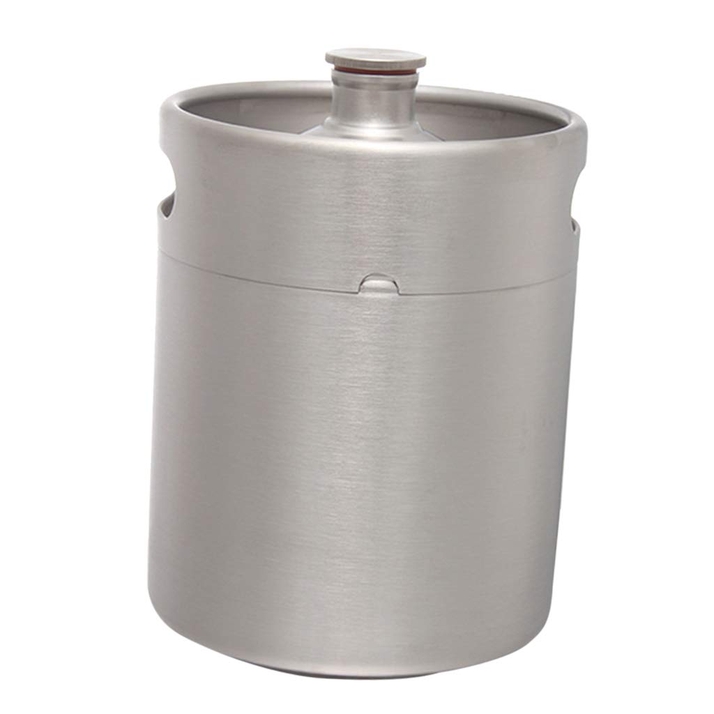 Keg Growler en Acier Inoxydable pour Bière Artisanale Bouteille Fermentation Fonction d'Étanchéité Pression Réglable Adapté au, 5L