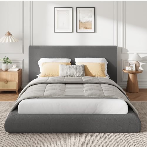 Garvee Queen Size Bed Frame with Upholstered Headboard, Modern Cloud