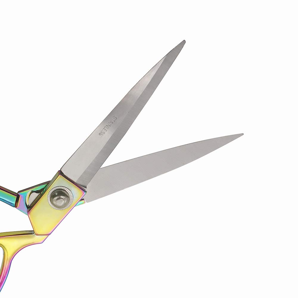9 Inch Rainbow Holographic Sewing Scissors - Heavy Duty Steel Fabric Shears For Tailors & Dressmakers - View #9