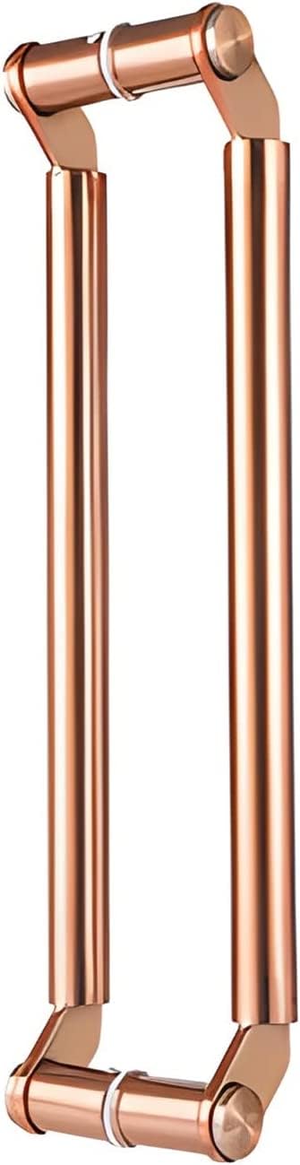 CWCQGH Sliding Door Handle Commercial Door Handle Hardware, Easy Install Push Pull Door Handles, Bar Patio Mall, Brushed Finish Sliding Interior Door Handle with Screws,Rose D-150Cm/59In