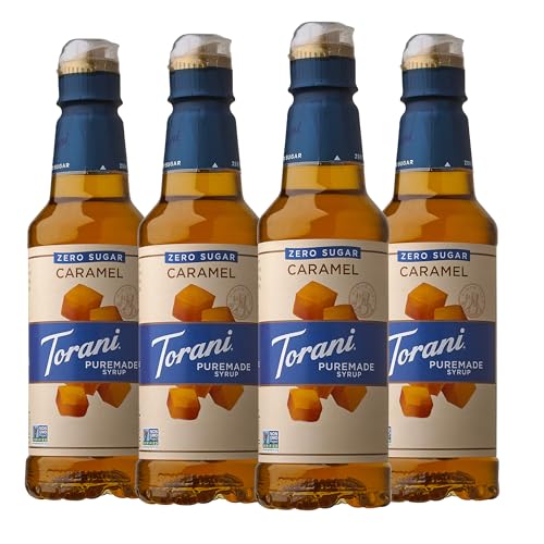 Torani Puremade Zero Sugar Caramel Flavored Drink Syrup, 12.7 fl oz, 4 Pack - image 1