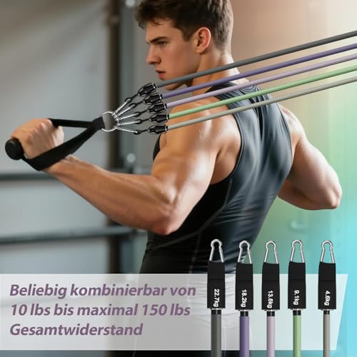 Image of WHATAFIT Resistance Bands, Exercise Bands,Resistance Bands for Working Out, Work Out Bands with Handles for Men and Women Fitness, Strength Training Home Gym Equipment