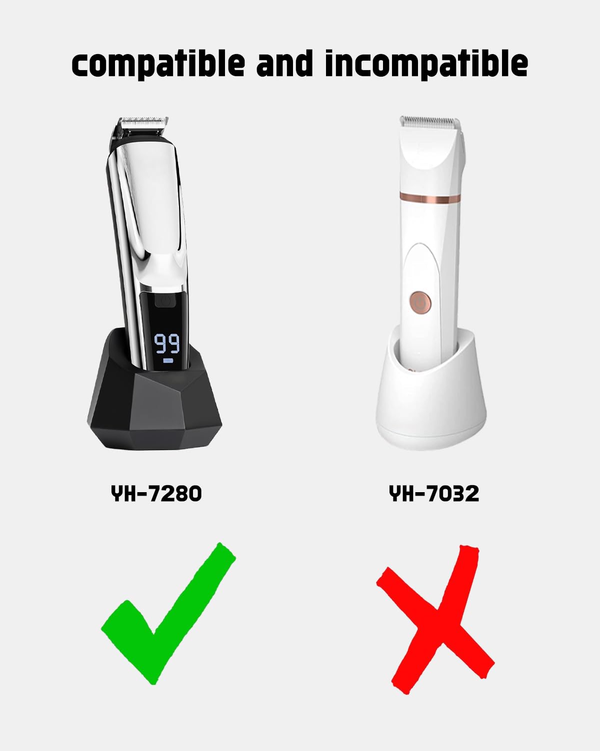 OLOV Electric Trimmer Charger for OLOV Trimmer YH-7280, UL Listed, White image 3