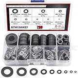 DYWISHKEY 700Pcs 9 Sizes Black Zinc Plated Steel Flat Washers Assortment Kit (M2 M2.5 M3 M4 M5 M6 M8 M10 M12)