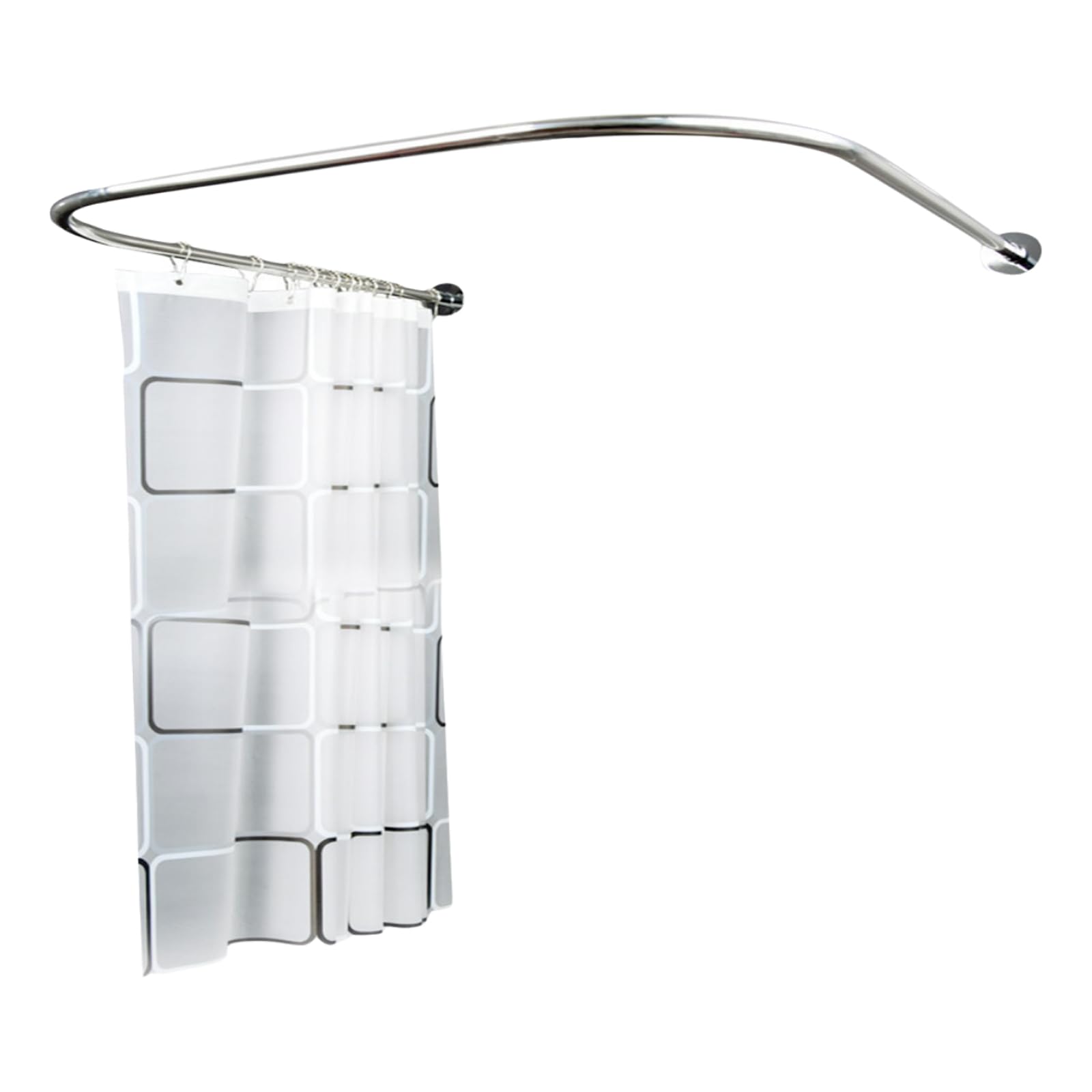 Peakjune U-Shaped Shower Curtain Rod,U Shaped Showers Curtain Rail,Shower Curtains Rail U Shape,Curved Curtains Rods,Curved Rails,Wall Mounted Showers Pole,Stainless Steel,For Bathtubs