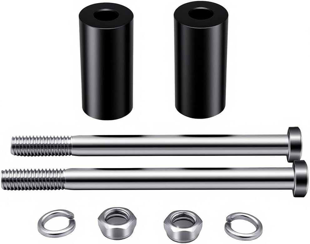 2 Pack Motorcycle Handlebar Riser Extension Kit, 2 Inch Rise Spacer Blocks With Bolts Nuts Washers, Fits 1/2 Inch Riser Mount Holes, For More Upright Riding Position On Cruiser Touring Bikes​