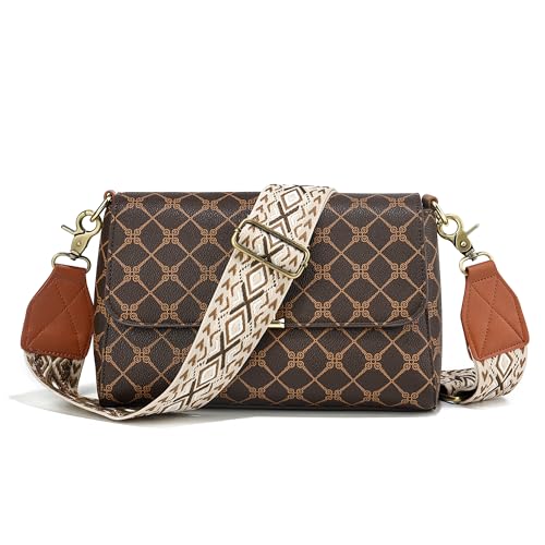 Image of LEMEDE Purse Strap,2 inch Leather End Shoulder Strap Adjustable Replacement,Retro Jacquard Multi-pattern Crossbody Bag Straps