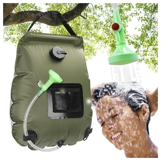 KIPIDA Solar Shower Bag | 5 Gal/20L Solar Heating Camping Shower Bag | Removable Hose | On-Off Switchable Shower Head | Ducha Portatil | Traveling Shower | Portable Shower for Beach Swimming, Hiking