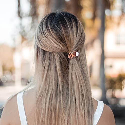 Kitsch Small Hair Clips For Women - Recycled Plastic Small Claw Clips & Mini Claw Clips For Hair, Mini Hair Clips For Thin Hair, Tiny Jaw Clip For Hair | Hair Clips Small Claw, 4 Pcs Rose Gold #TOP5