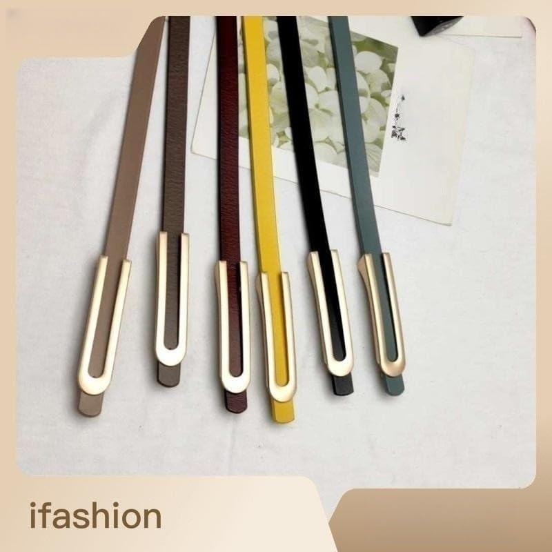 Skinny Belts, Waist Genuine Leather Belts Adjustable Alloy Pin Buckle Fine Versatile Dress Belt4