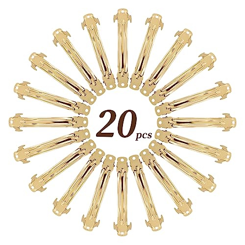 Cinaci Pack de 20 Pinzas para el cabello de metal dorado de 8 cm miniatura 2