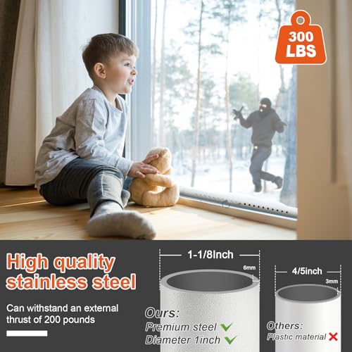 Jaotrel SLIDING DOOR LOCK 17 Inch - 51 Inch Sliding Door Security Bar Heavy Duty Sliding Glass Patio Door Security Bar Window Security Bar Inside Childproof Adjustable Interior White thumb #1