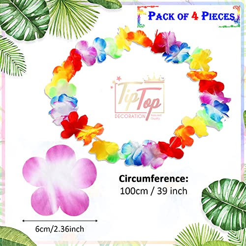 Image of Premium Hawaiian Pack of 4 Pieces Flower Necklace Garland Mala Luau Leis (Free Size) (Authentic)