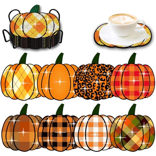 Kit peinture diamant citrouille imprimé léopard et carreaux SWEKKE