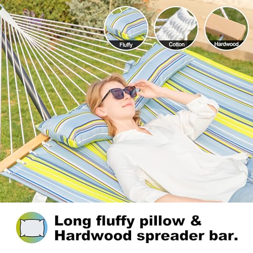 Image of GAFETE 2 Person Hammock with Stand for Outside, Heavy Duty Steel Stand