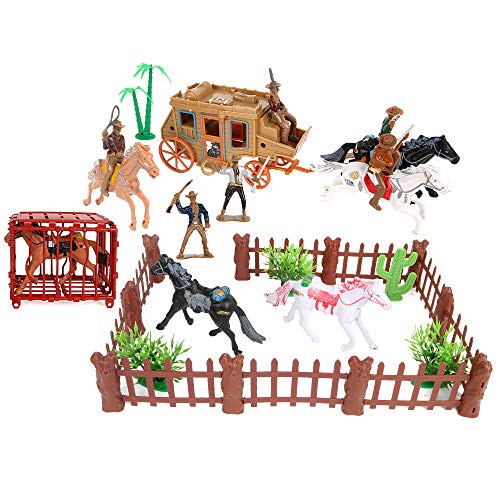 Kramow Wild West Cowboys And Indians Plastic Figures Play Set,Educational Toys Bucket Of Native American Indians Plastic Action Soldiers Figurines And Accessories,War Game Toys For Boys,Kids #TOP1