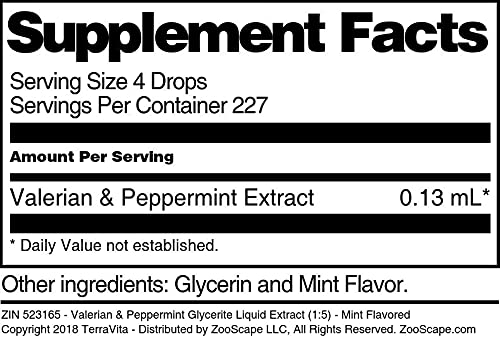 Miniatura 5 de TerraVita Extracto líquido de glicerita de valeriana y menta (15), sabor a menta (1 oz, ZIN 523165), paquete de 2