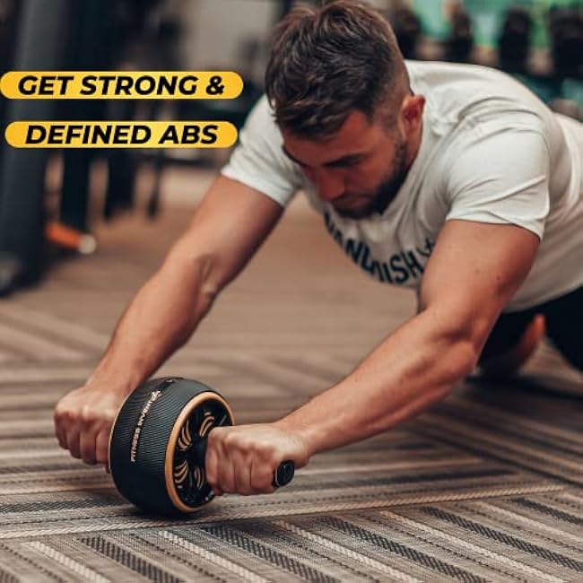 Ab Roller Wheel - Ab Wheel Roller & Knee Mat - Rueda Para Abdominales - Abdominal Wheel - Abs Roller for Men & Women - Home Gym Equipment