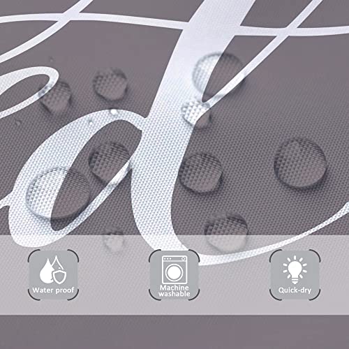 Riyidecor-Small-Stall-Shower-Curtain-Half-36Wx72L-Inch-Get-Naked-Single-Narrow-Grey-Words-Modern-Alphabet-Cool-Funny-Fashion-Polyester-Waterproof-Fabric-7-Pack-Shower-Hooks-Bathroom-Decor