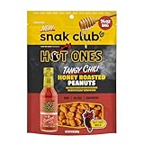 Snak Club x Hot Ones Honey Roasted Peanuts, Tangy Chili, Spicy Nuts, Inspired by Hot Ones, Vegan Snack, 14 oz Resealable Bag