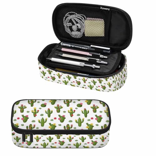 Image of Cactus Flowers Pencil Case Organizer Plants Desert Tropical Green Red Stationery Box Makeup Box School Supply for Boy Girl Men Women