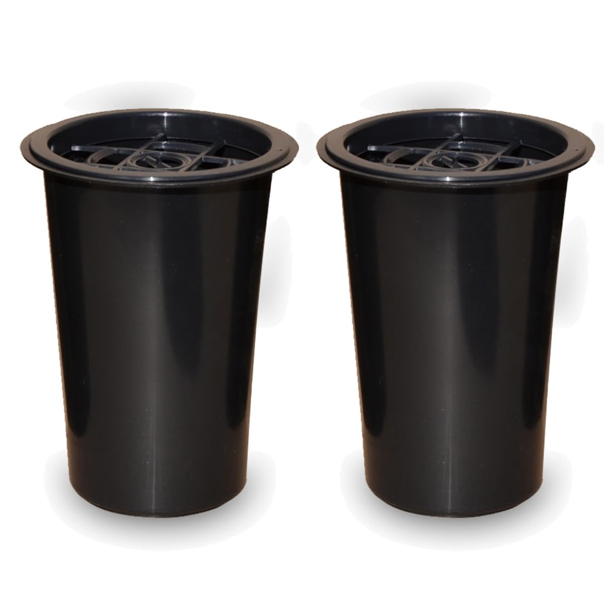 Lot de 2 vases funéraires avec distributeur de fleurs en plastique - 9,5 x 15 cm