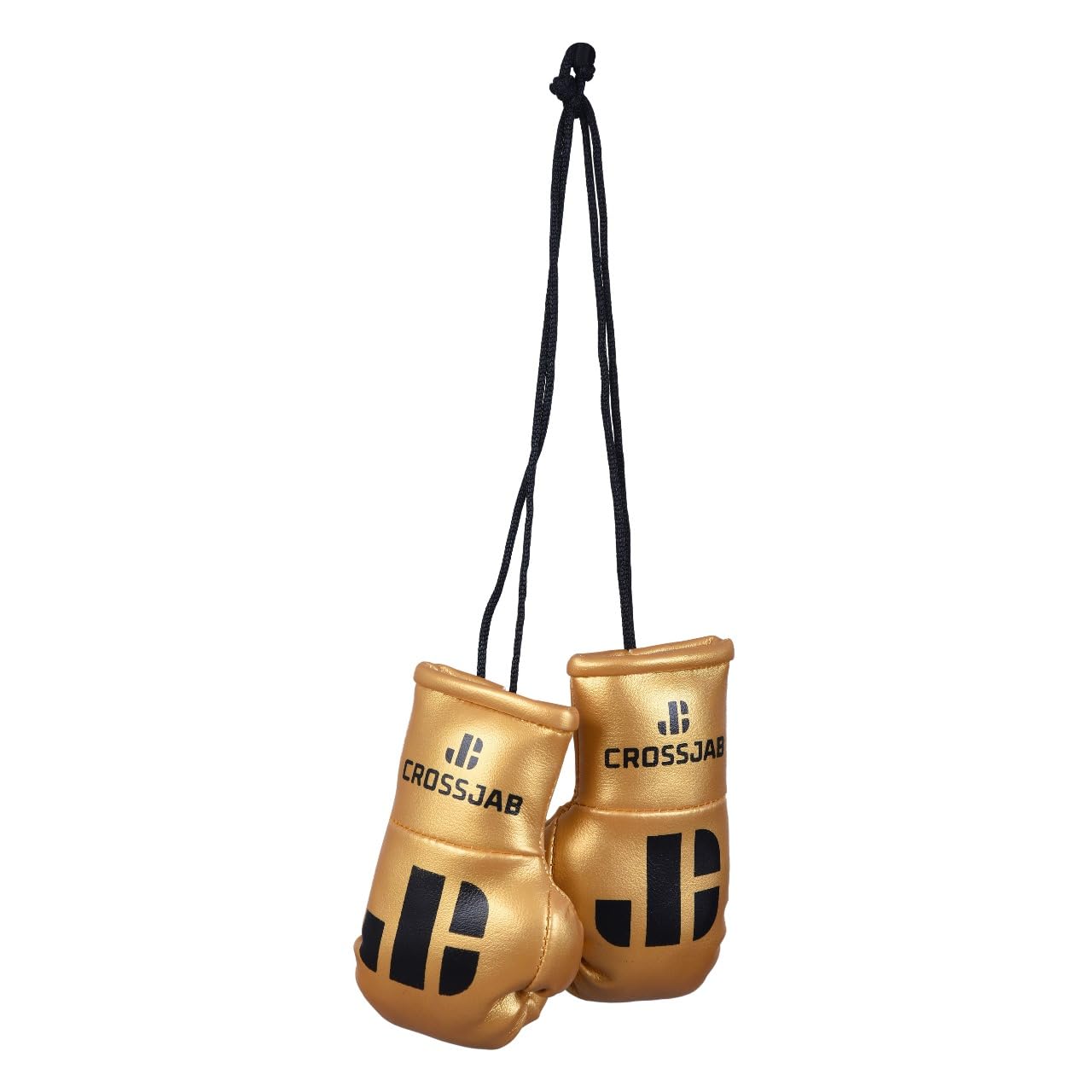 Boxe Mini Voiture Suspendu Gants de Boxe Miniature avec Lacets pour Rétroviseur ou tout autre endroit (Doré)