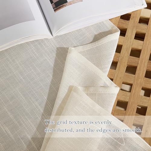 PONY DANCE Extra Wide Net Curtain for Living Room - 100 x 84 inches, 1 Panel Room Divider Voile Sheer Panel with Eyelet Top for Sliding Door/Bedroom/Bathroom Privacy Protected, Beige - Image 6