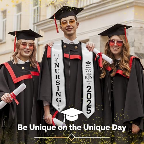 Personalized Nursing Stole Graduation 2025 Custom Nurse RN Sash with Medical Logo for Nursing Student3