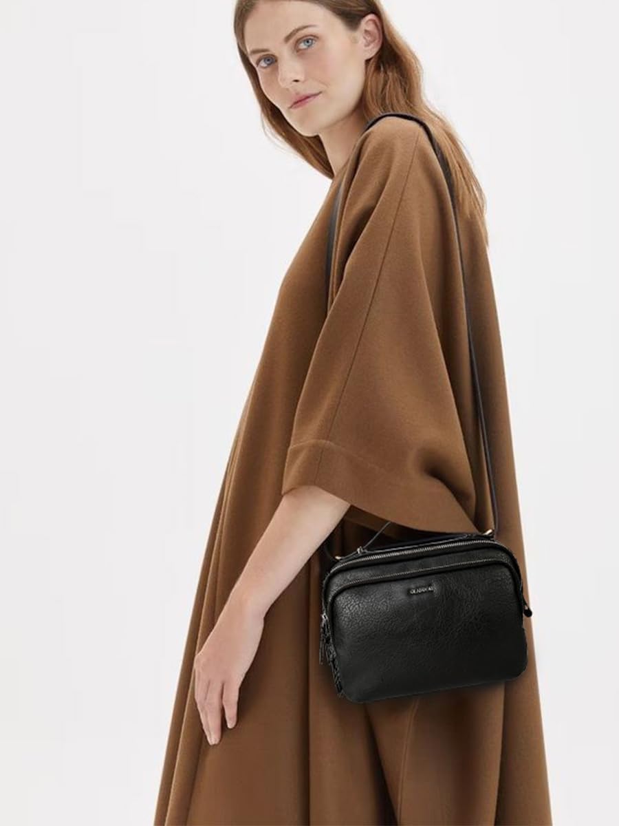 GLITZALL Multi Pockets Crossbody Bags for Women Small Top Handle Purse Satchel and Medium Pocketbooks | Fit A5 Notebook, Pad Mini, Soft Vegan Leather - Image 3