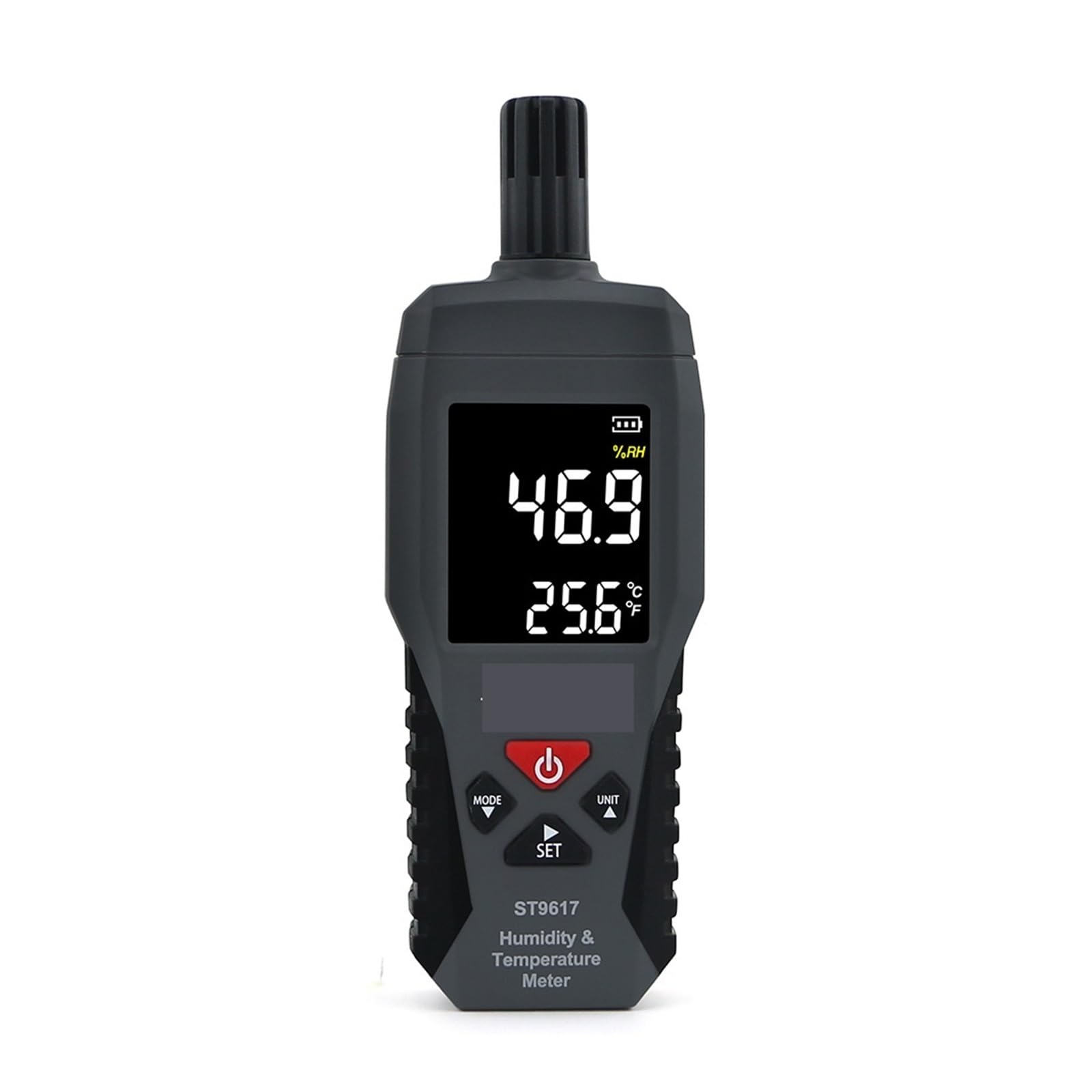 Amrttwy One Color Moisture Meter, High Accuracy Digital Temperature Hygrometer Color Lcd Display Detector Meter Tester -10-50°C