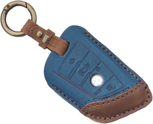 GERZEN - Funda para llavero compatible con BMW 1 3 4 5 6 7 Series X3 X4 M5 M6 3GT 5GT Accesorios, Azul