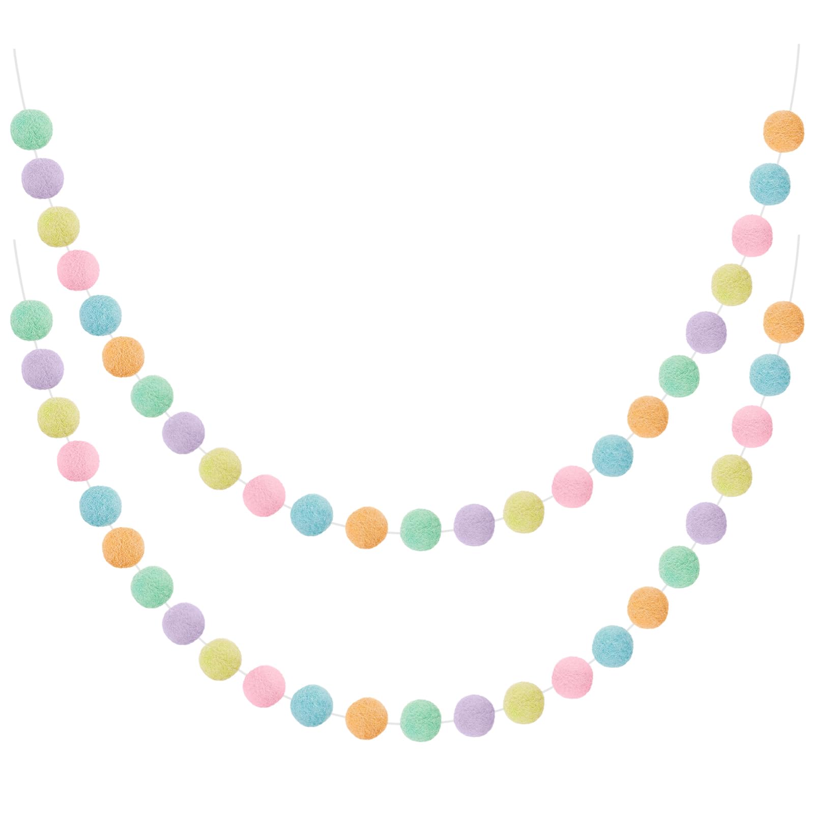 Guirlande de boules en feutre de laine pompon arc-en-ciel deco suspendre chambre bébé
