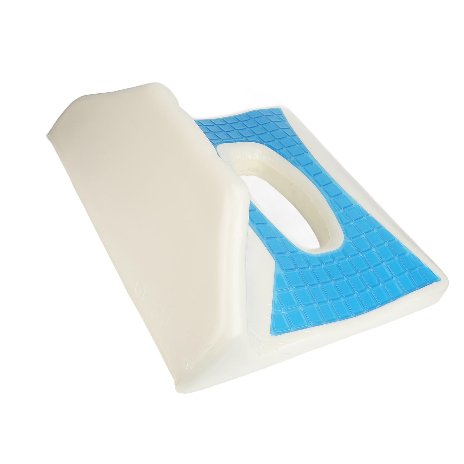 Pilipane Cuscino antidecubito Cuscino antidecubito in memory foam per sollievo dalla pressione dell'osso dell'anca Coccige Blu Antidecubito Gel infuso Comodo supporto traspirante per
