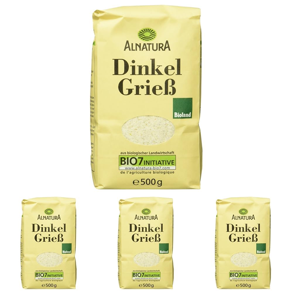 Alnatura Bio Dinkelgrieß, 500g (Packung mit 4)