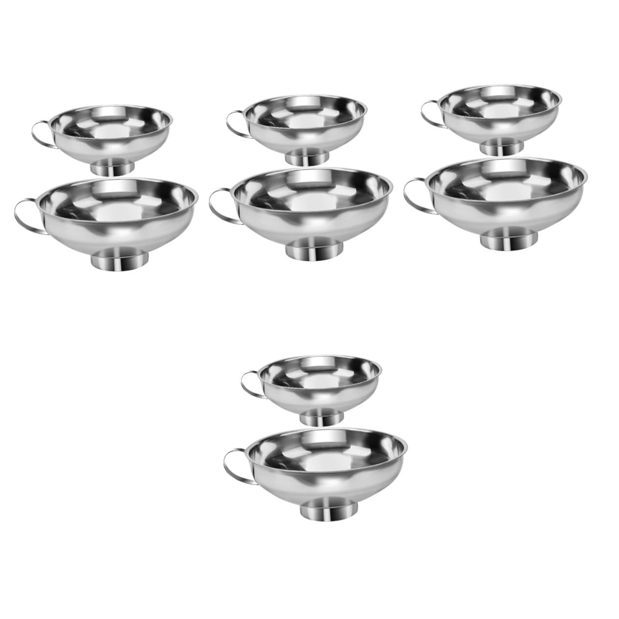PRETYZOOM 8 Pz imbuto in acciaio inossidabile imbuto per bottiglie di riempimento per conserve per uso cucina imbuti per olio portatili metallico
