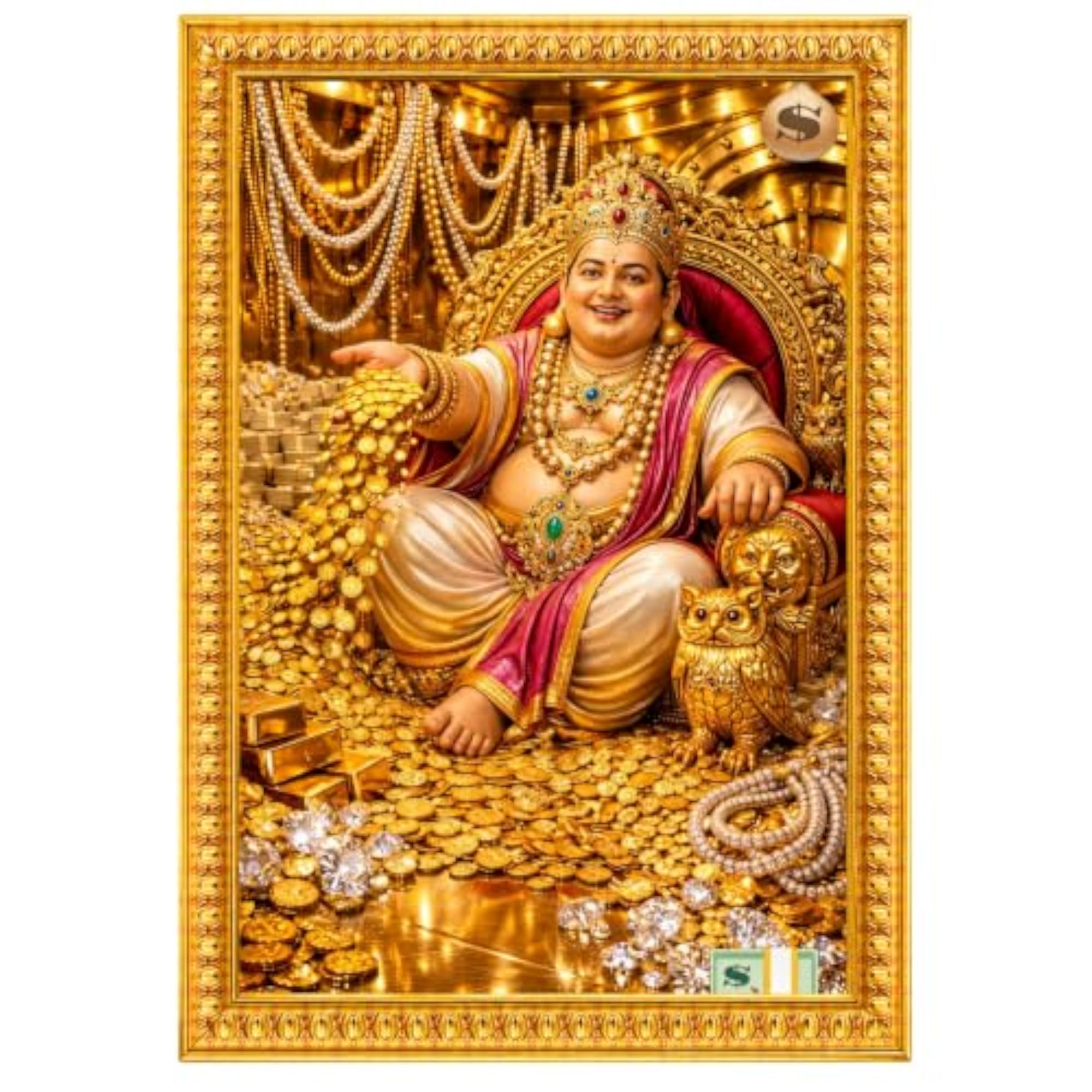 Kubera Dhan Kuber Photo Frame for Home Office Decor