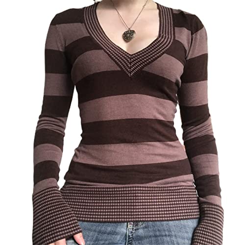 Image of Grunge Clothes for Women Y2K Tops Long Sleeve Fairy Grunge Aesthetic Shirts Teen Girls Vintage Graphic Tees Fall