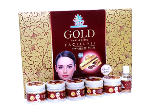 Vania Gold Facial Kit 300g - Anti-Aging, Improves Skin Elasticity, Replenishes Moisture, Nourishes Skin, Enhances Radiance, 6-in-1 Action for Face & Body, Rich Glow, Unisex