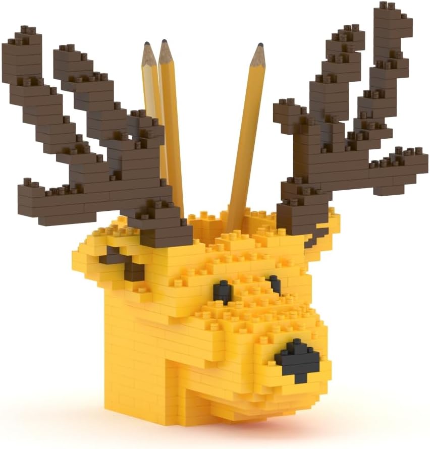 JEKCA Deer Pencil Cup 01S-M01 | Christmas Plastic Building Blocks | Stationary | Age 14+