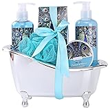 Luxurious Home Bath and Body Spa Gift Basket Gift Set for Women with Refreshing “Ocean Mint” Fragran